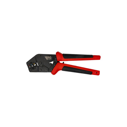 RG TOOLS Professional Ratchet Crimper - For Red/Blue/Yellow Terminals, Double Crimp Die, Ergonomic Handle Qty 1