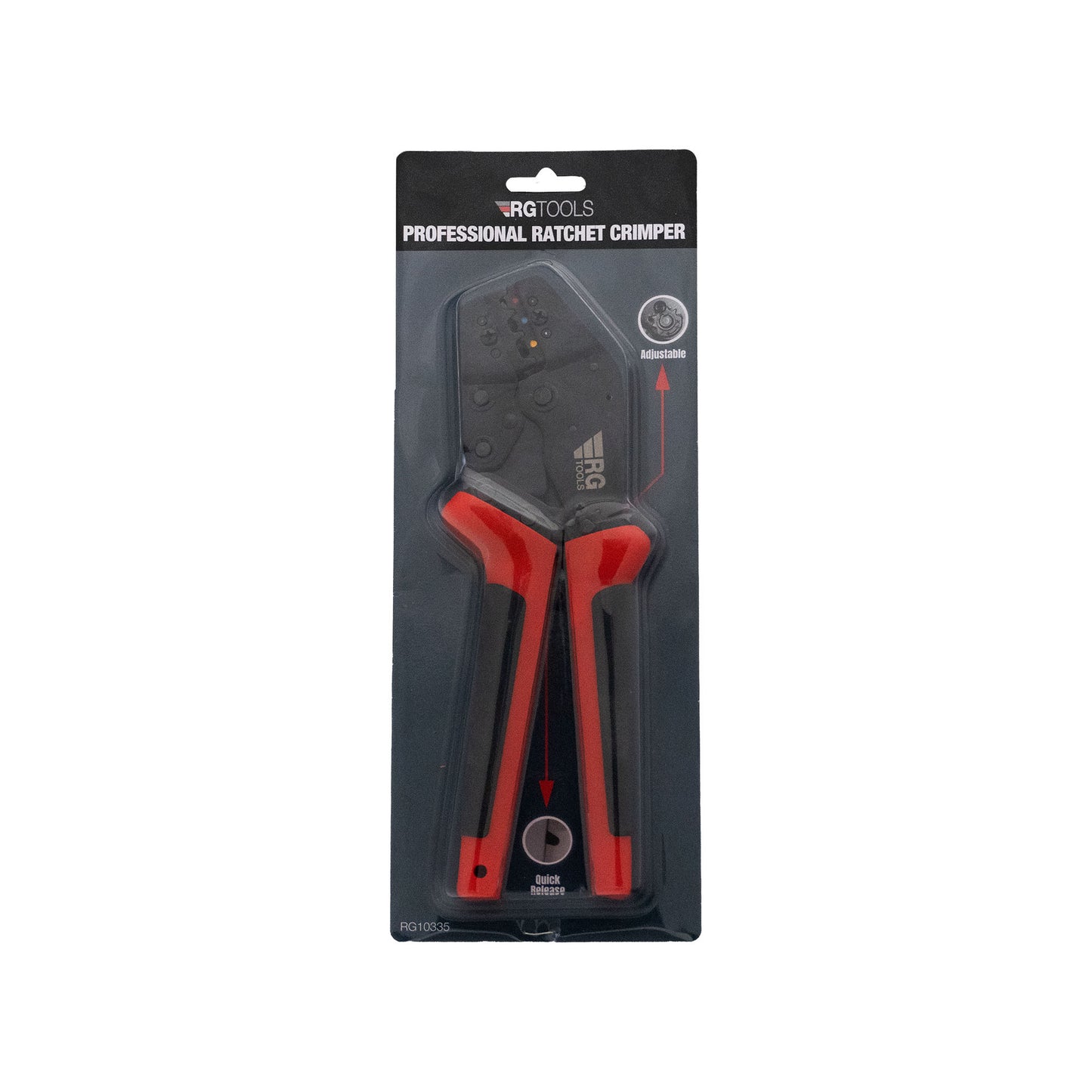 RG TOOLS Professional Ratchet Crimper For Red Blue Yellow Terminals Double Crimp Ergonomic Qty 1