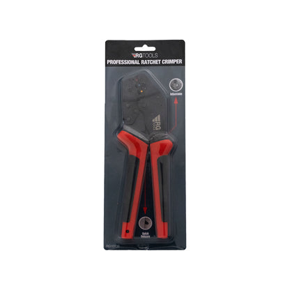 RG TOOLS Professional Ratchet Crimper For Red Blue Yellow Terminals Double Crimp Ergonomic Qty 1