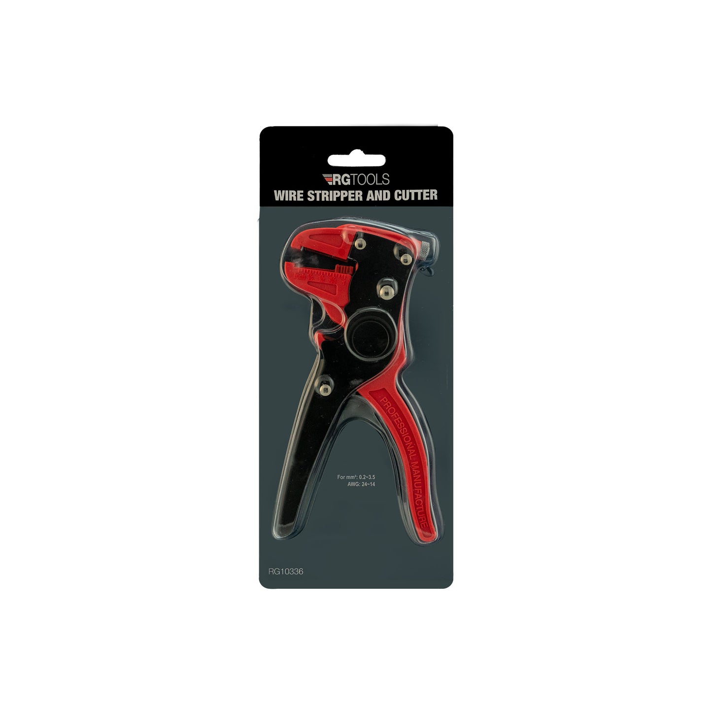 RG TOOLS Wire Stripper & Cutter Automatic Carbon Steel Adjustable 0.2–3.5mm² Qty 1
