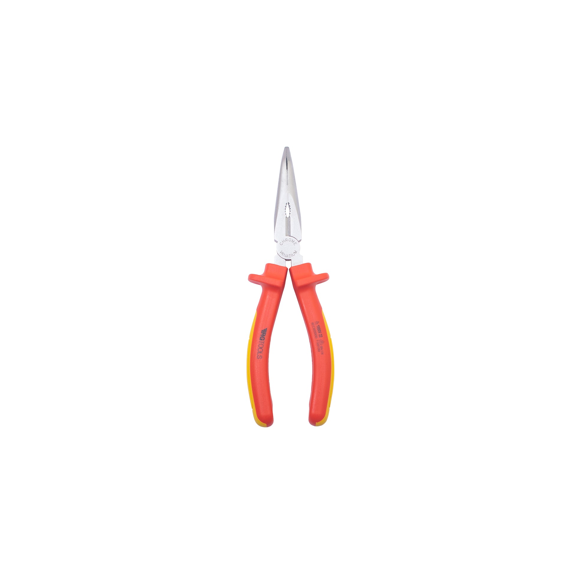 RG TOOLS VDE Bent Nose Pliers - 8", IEC 60900 Certified, Chrome Vanadium Steel Qty 1