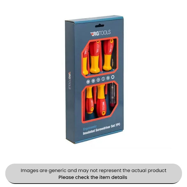 Steel RG Tools Insulated Star Slotted Screwdrivers 7PC Set Pack Qty 1