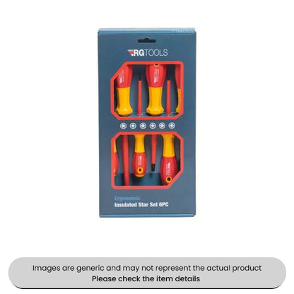 Steel RG Tools Insulated Star Slotted Screwdrivers 6PC Set Pack Qty 1