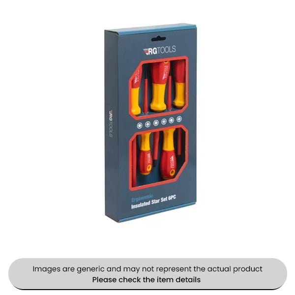 Steel RG Tools Insulated Star Slotted Screwdrivers 6PC Set Pack Qty 1