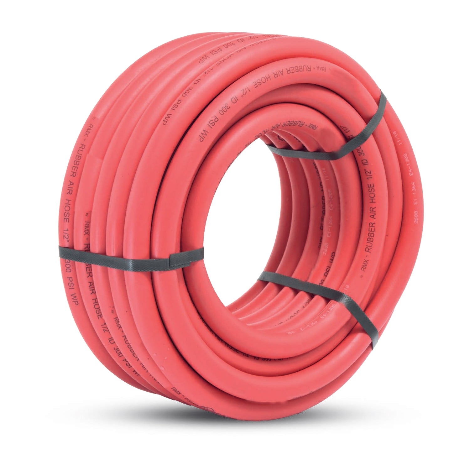 RG TOOLS Air Hose - 13mm x 15m, 1/2" Fittings, Rubber with Braided Reinforcement, ?40°C to 85°C Qty 1