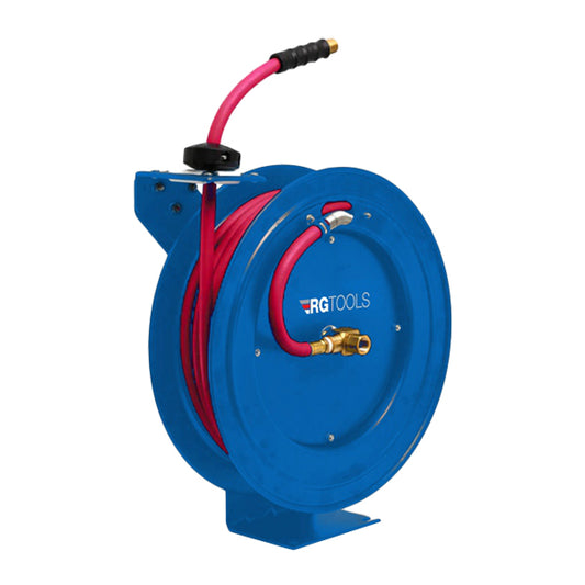 RG TOOLS Air Hose Reel - 10mm x 20m, Auto Retractable, 300 PSI, Powder?Coated Steel Construction Qty 1