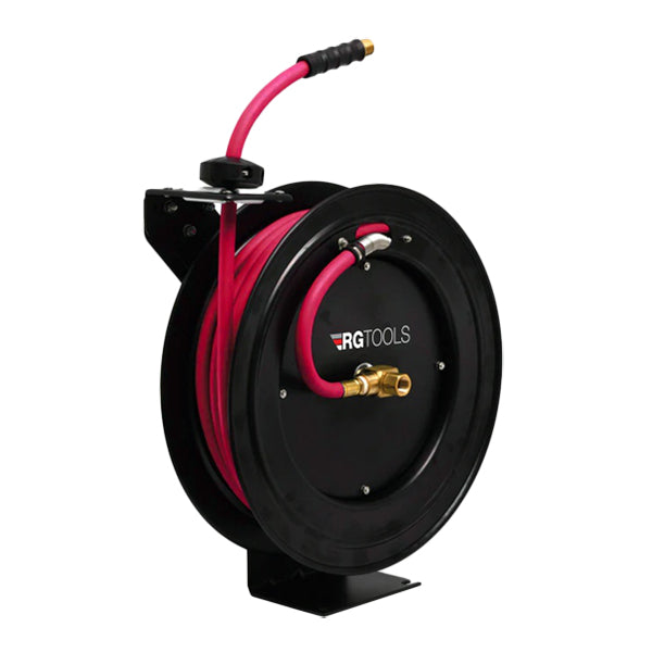 RG TOOLS Air Hose Reel - 13mm x 20m, Auto Retractable, 300 PSI, Powder?Coated Steel Construction Qty 1