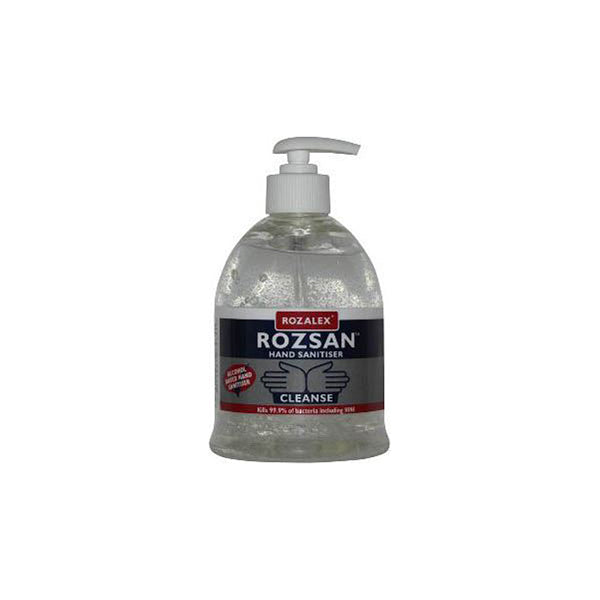 Rozalex Rozsan Sanitising Gel 500ml Bottle Certified Against MRSA E. coli Qty 1