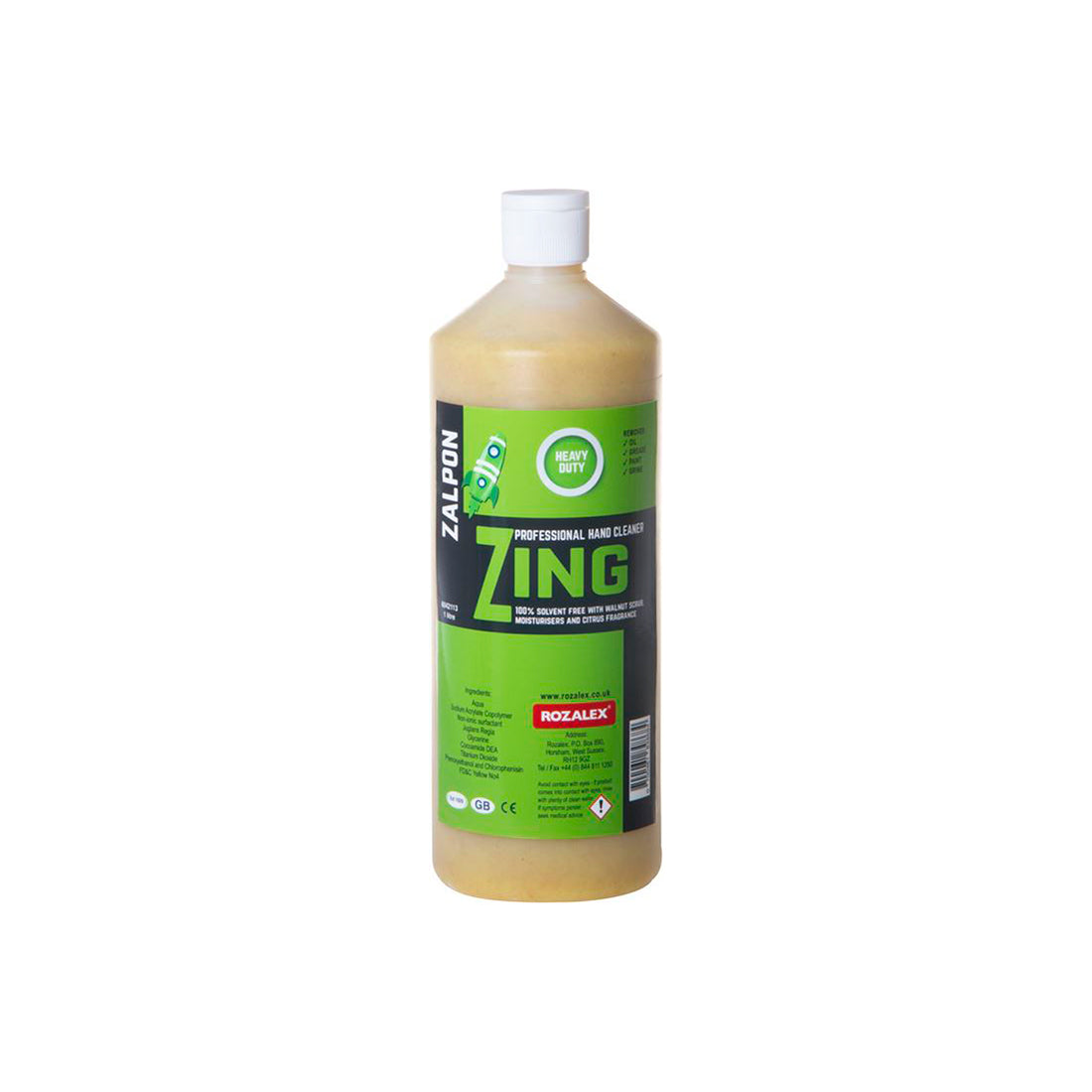 Zalpon Zing Citrus Gel Hand Cleaner 1L Bottle Walnut Scrub Citrus Fragrance Qty 6