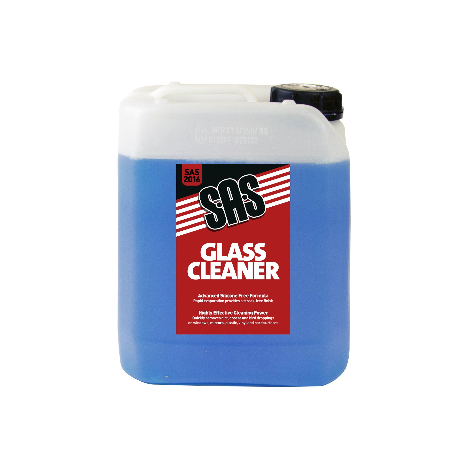 SAS Glass Cleaner 5L Silicone Free Rapid Evaporation Streak Free Finish Multi Surface Qty 1