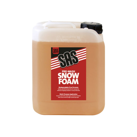 SAS Pre Wash Snow Foam 5L Biodegradable Formula Safe Dirt Lift Multi Purpose Application Qty 1