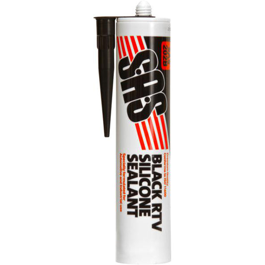 SAS Black RTV Silicone Sealant - 300ml Cartridge, Premium Automotive/Industrial, Temp –40°C to +150°C Pack of 3