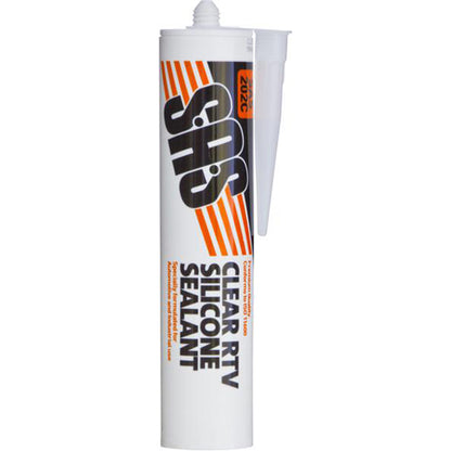 SAS Clear RTV Silicone Sealant - 300ml Cartridge, Premium Automotive/Industrial, Temp –40°C to +150°C Pack of 3