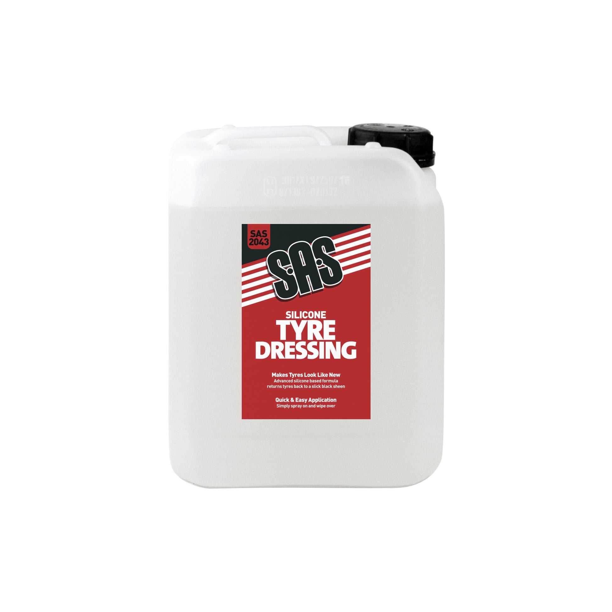 SAS Silicone Tyre Dressing 5L Advanced Formula Restores Slick Black Sheen Easy Application Qty 1