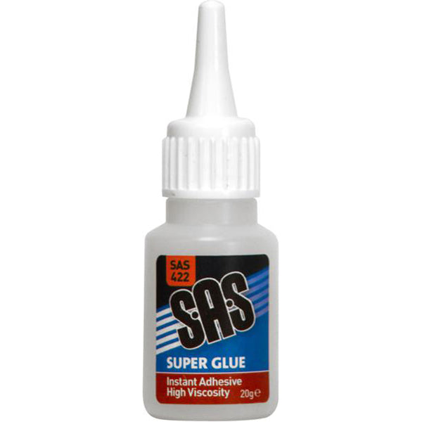 SAS High Viscosity Super Glue 20g Bottles Bonds Metal Rubber Multi Materials Box of 12