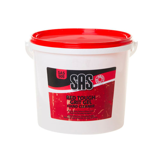 SAS Red Tough Grit Gel Hand Cleaner 5L Bucket Pumice Scrub Industrial Fragrance Qty 1