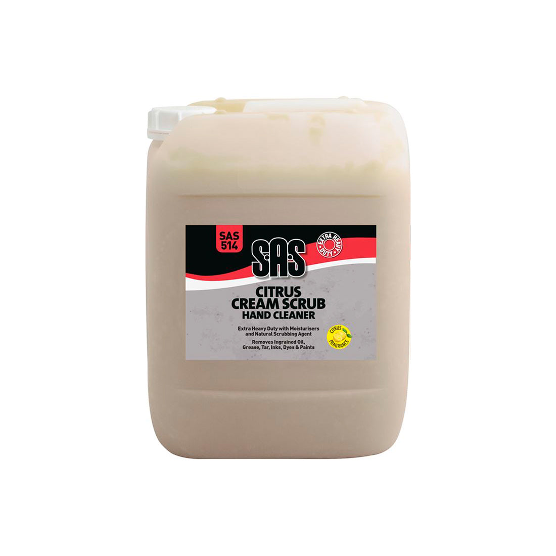 SAS Citrus Cream Hand Cleaner 10L Extra Duty Removes Oil Ink Grime Qty 1