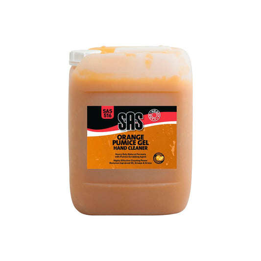 SAS Orange Pumice Gel Hand Cleaner 10L Container Extra Heavy Duty Natural Solvent Blend Qty 1