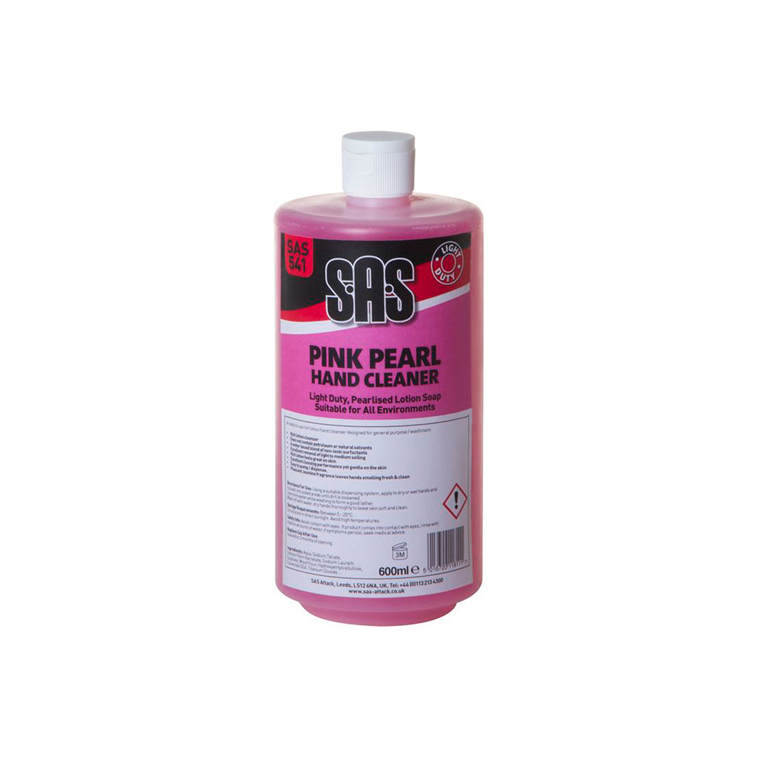 SAS Pink Pearl Hand Cleaner 1L Lotion Jasmine Fragrance Gentle Skin Safe Qty 6