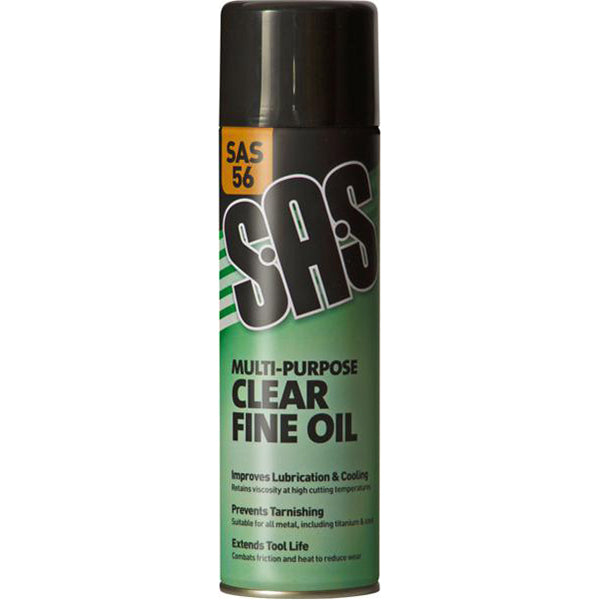 SAS Clear Fine Oil - 500ml Aerosol, General Purpose Lubricant Pack of 6