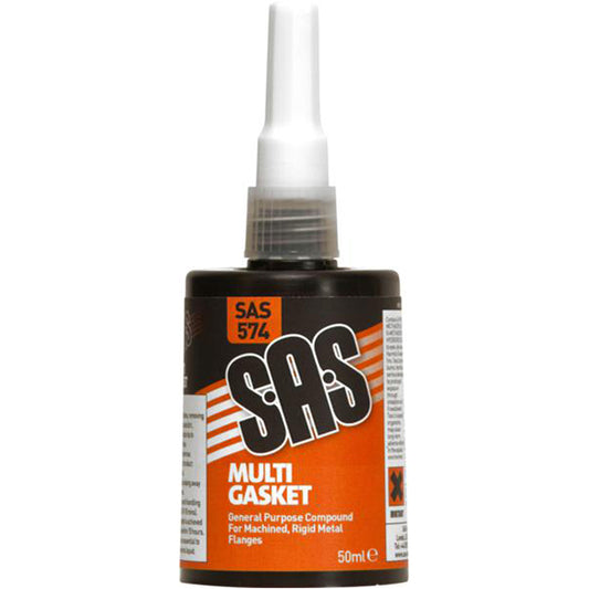 SAS Multi Gasket - 50ml Accordion Bottles (Pack of 12), Anaerobic Formula, Temp –55°C to +150°C, Water/Oil Resistant Box of 12