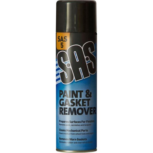 SAS Paint & Gasket Remover - 500ml Aerosol, Silicone?Free, Removes Paints, Varnishes, Gaskets & Residues Pack of 6