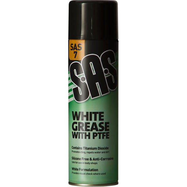SAS White Grease with PTFE - 500ml Aerosol, Universal Anti?Corrosive Grease Pack of 6