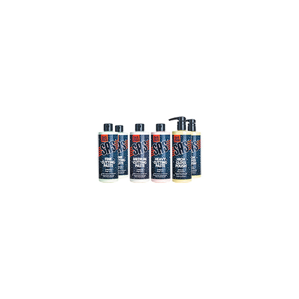 SAS Interior Exterior Detailing Pack 500ml Glass Cleaner Cockpit Trim Tyre Qty 6