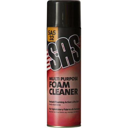 SAS Valeting Pack 6 x500ml Aerosols Glass Cockpit Tyre Foam Multi Purpose Lubricant Qty Set of 6