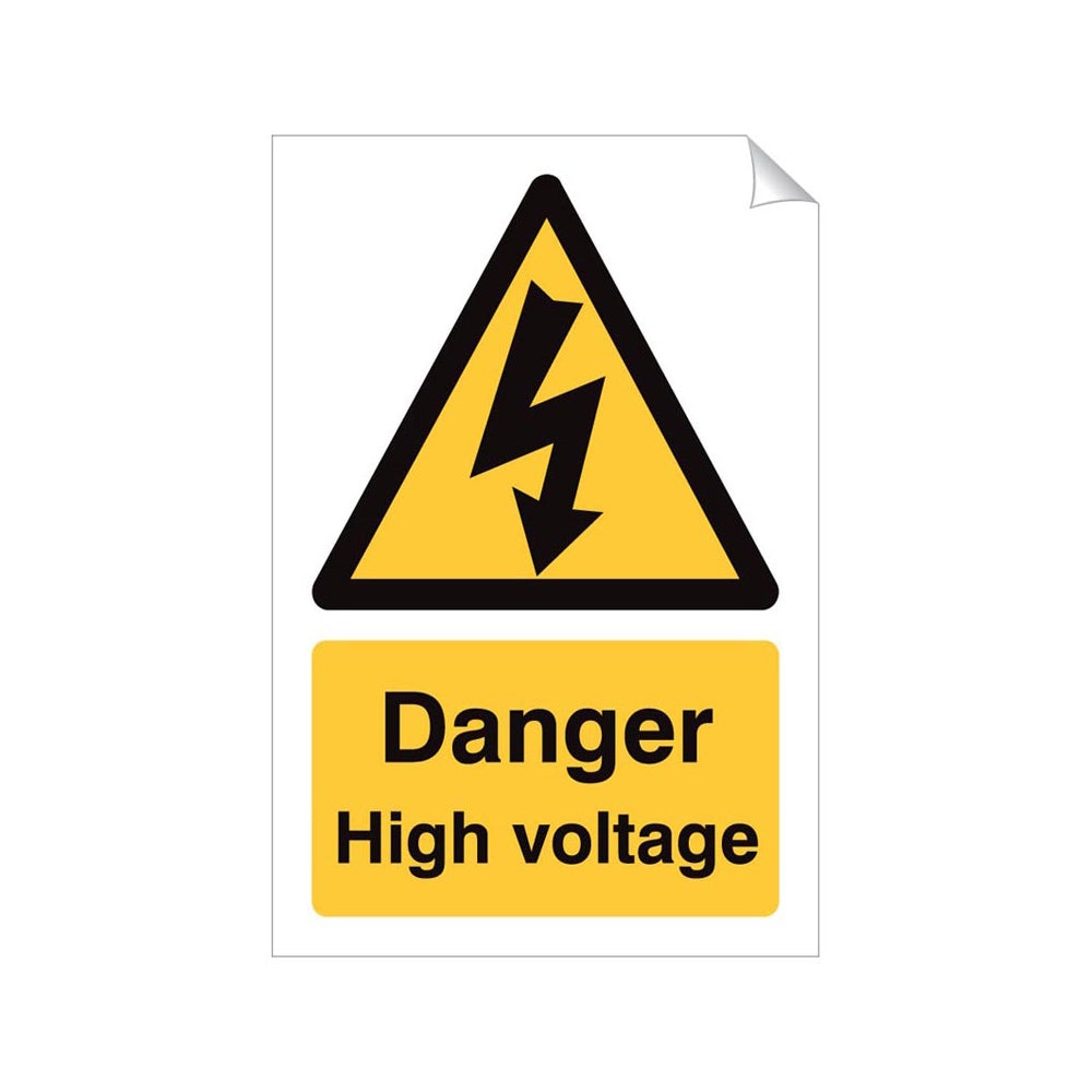 Danger High Voltage Safety Sticker 240x360mm Self-Adhesive Vinyl Qty 1