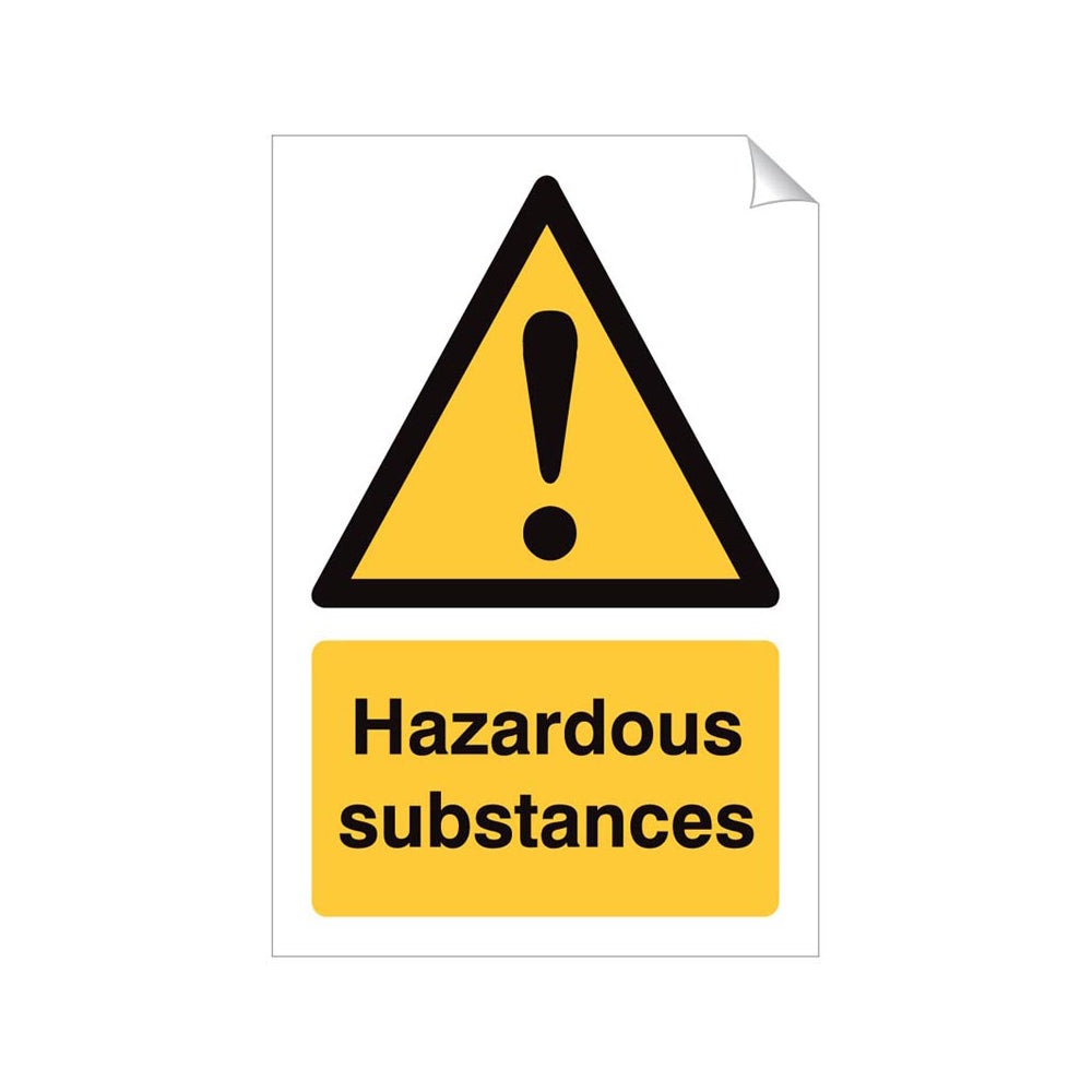 Hazardous Substances Safety Sticker 240x360mm Self-Adhesive Vinyl Qty 1