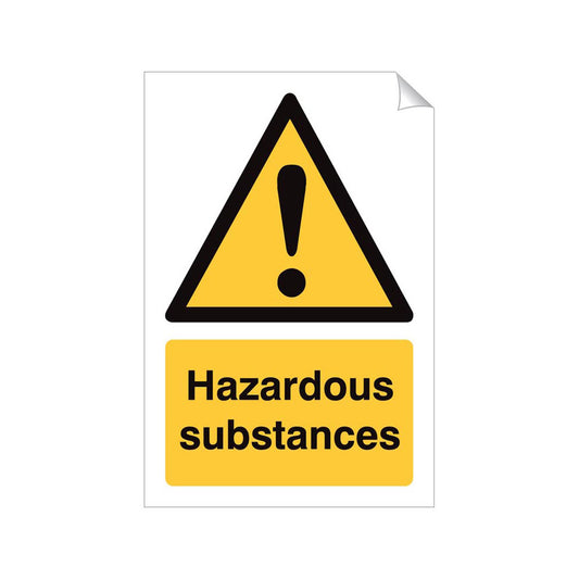 Hazardous Substances Safety Sticker 240x360mm Self-Adhesive Vinyl Qty 1