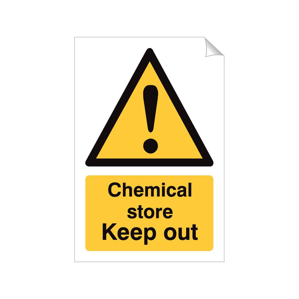Chemical Store Keep Out Safety Sticker 240x360mm Self-Adhesive Vinyl Qty 1