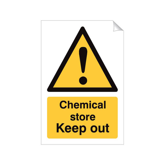 Chemical Store Keep Out Safety Sticker 240x360mm Self-Adhesive Vinyl Qty 1