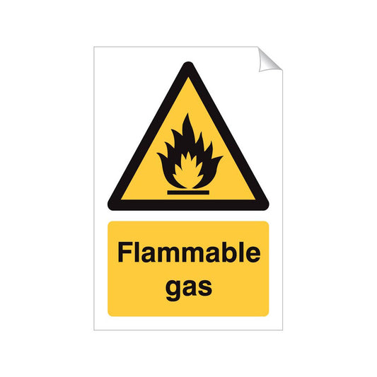 Flammable Gas Safety Sticker 240x360mm Self-Adhesive Vinyl Qty 1