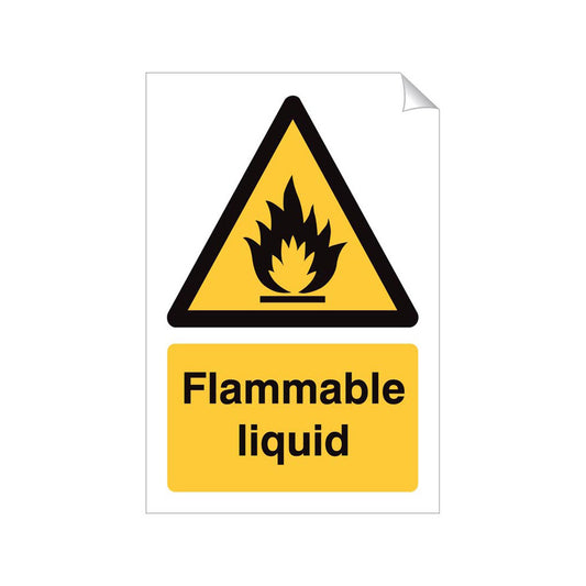 Flammable Liquid Safety Sticker 240x360mm Self-Adhesive Vinyl Qty 1