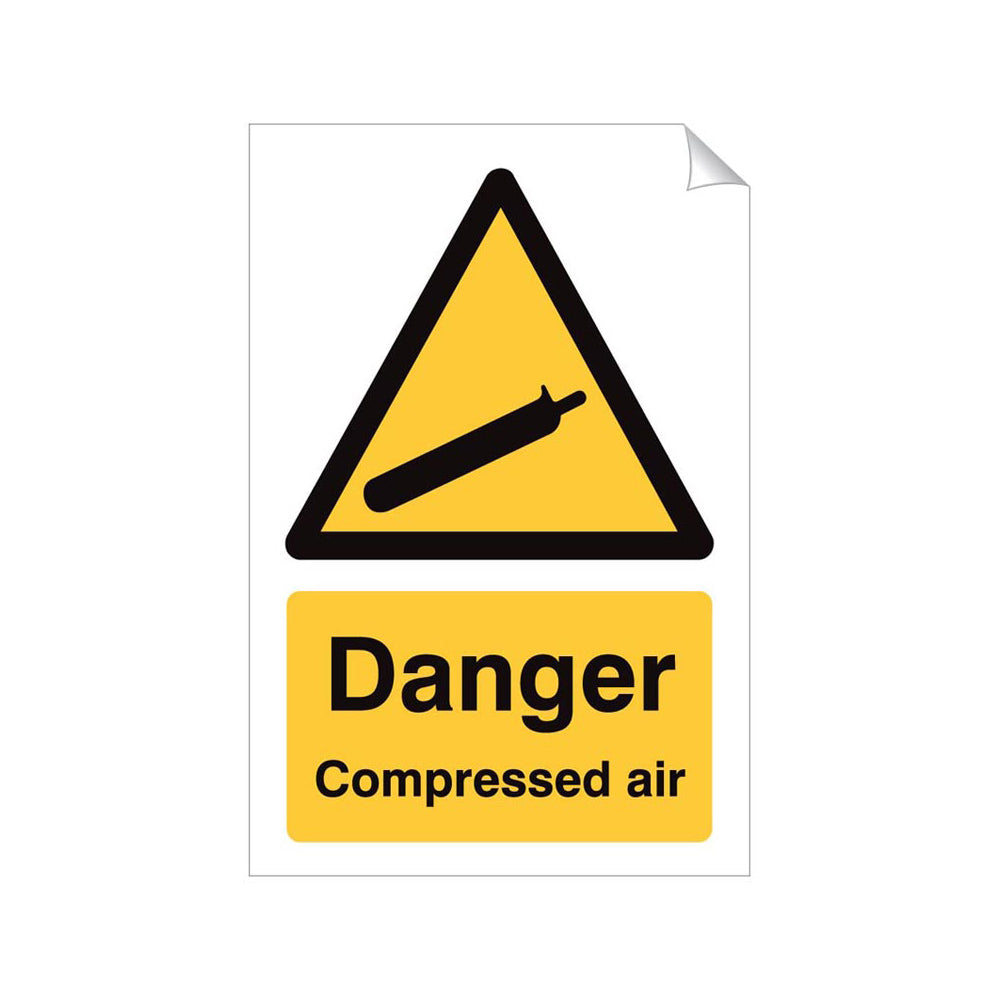 Danger Compressed Air Safety Sticker 240x360mm Self-Adhesive Vinyl Qty 1