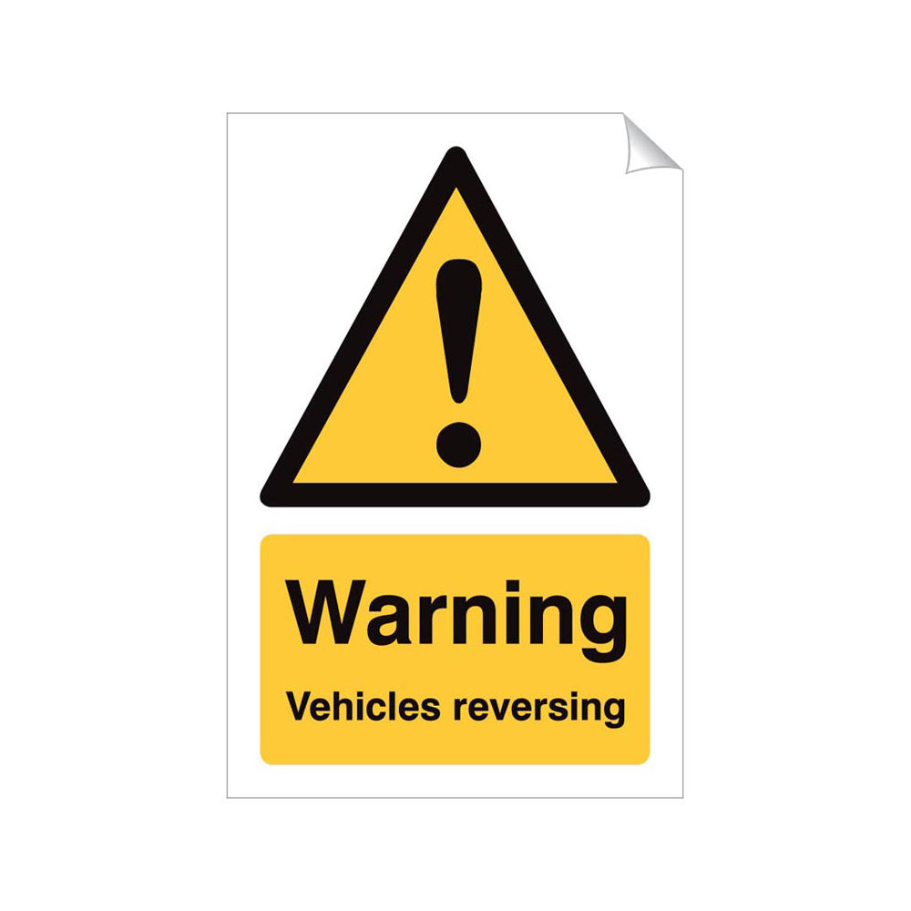 Warning Vehicles Reversing Safety Sticker 240x360mm Self-Adhesive Vinyl Qty 1
