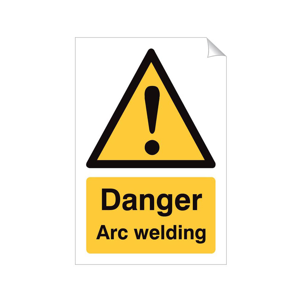 Warning Arc Welding Safety Sticker 240x360mm Self-Adhesive Vinyl Qty 1