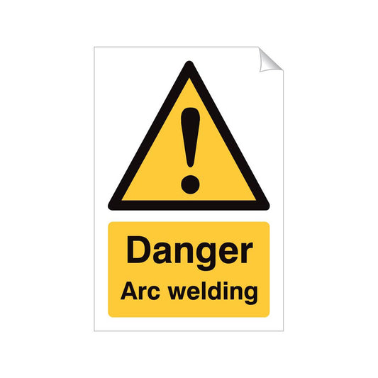 Warning Arc Welding Safety Sticker 240x360mm Self-Adhesive Vinyl Qty 1