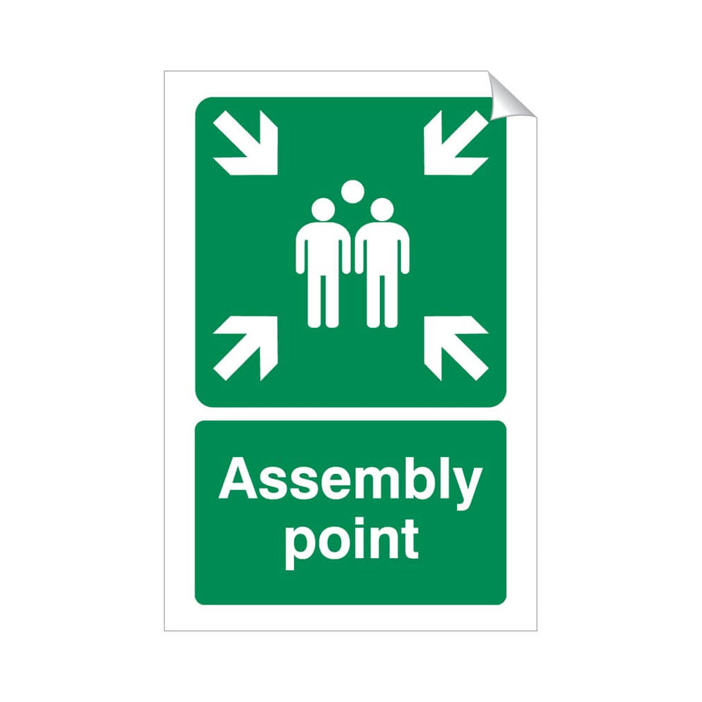 Assembly Point Safety Sticker 240x360mm Self-Adhesive Vinyl Qty 1