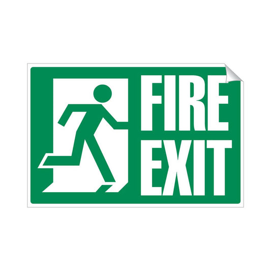 Fire Exit Safety Sticker 360x240mm Self-Adhesive Vinyl Qty 1