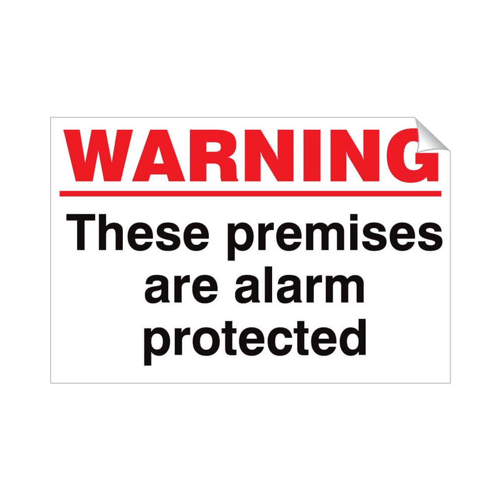 Warning Premises Alarm Protected Sticker 360x240mm Vinyl Qty 1