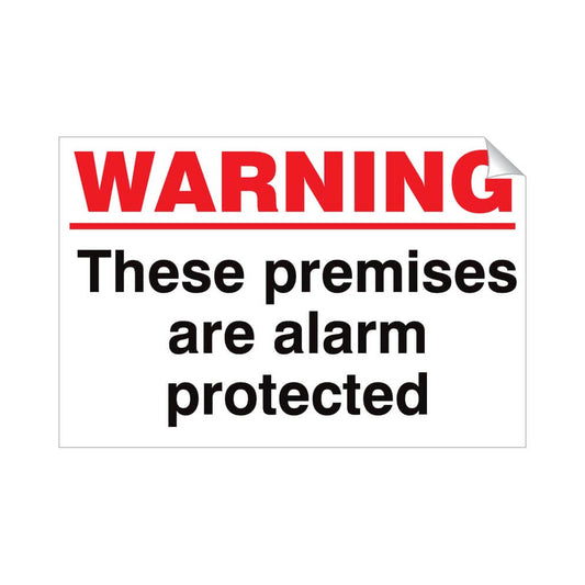 Warning Premises Alarm Protected Sticker 360x240mm Vinyl Qty 1