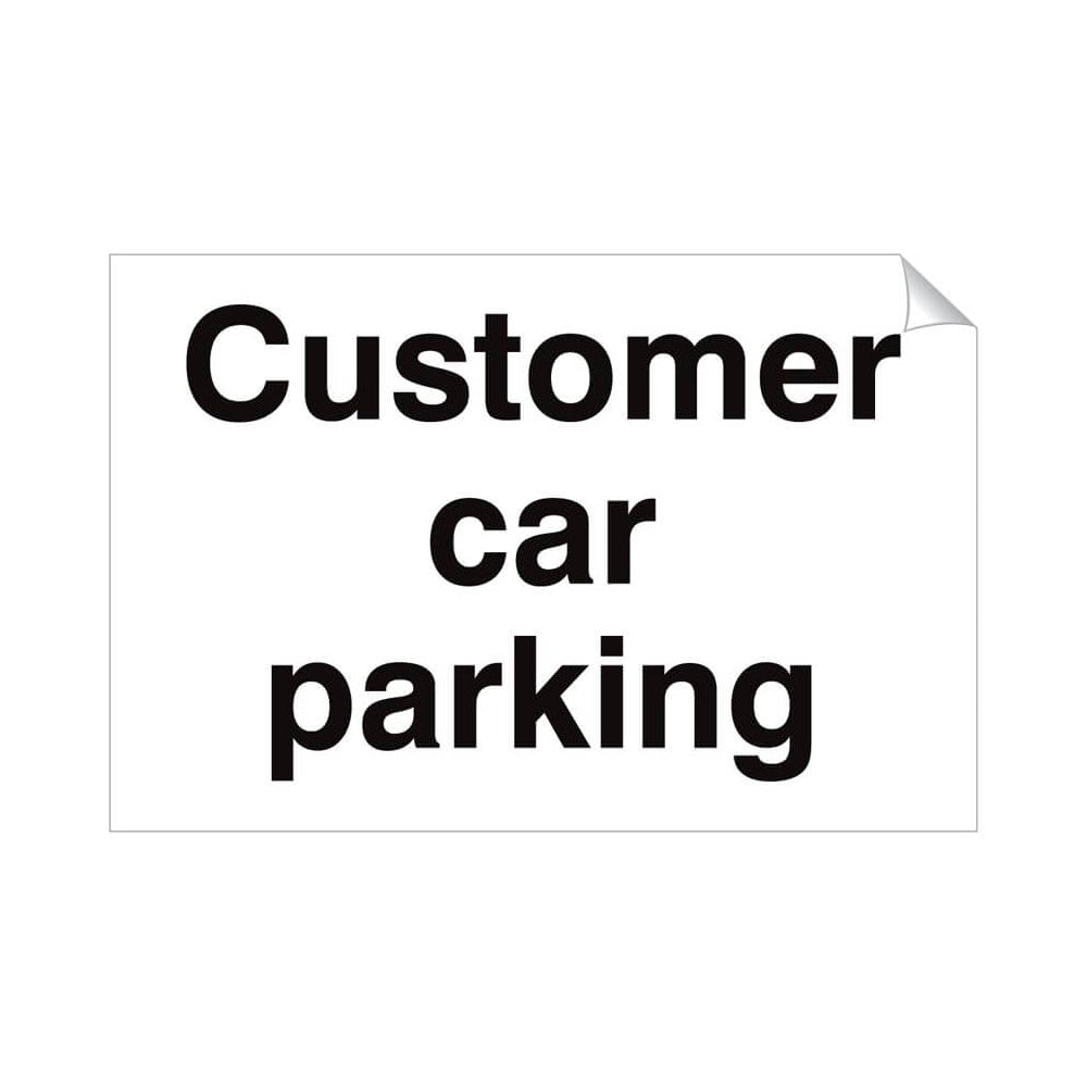 Customer Car Parking Sticker 360x240mm Self-Adhesive Vinyl Qty 1