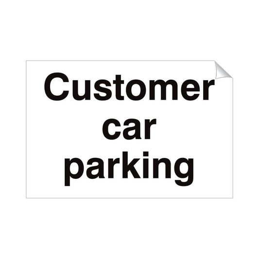 Customer Car Parking Sticker 360x240mm Self-Adhesive Vinyl Qty 1