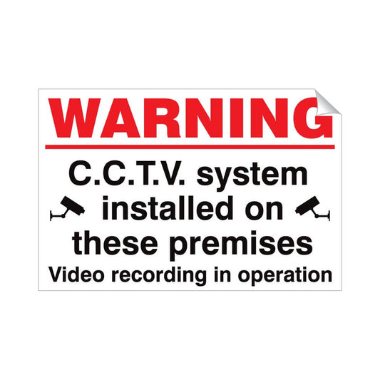 Warning CCTV In Operation Safety Sticker 360x240mm Self-Adhesive Vinyl Qty 1