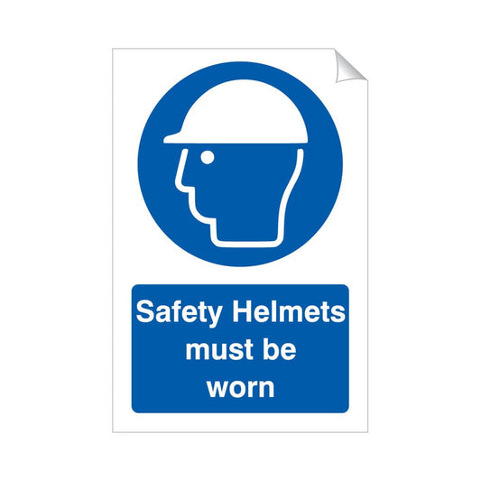 Safety Helmets Must Be Worn Safety Sticker 240x360mm Self-Adhesive Vinyl Qty 1