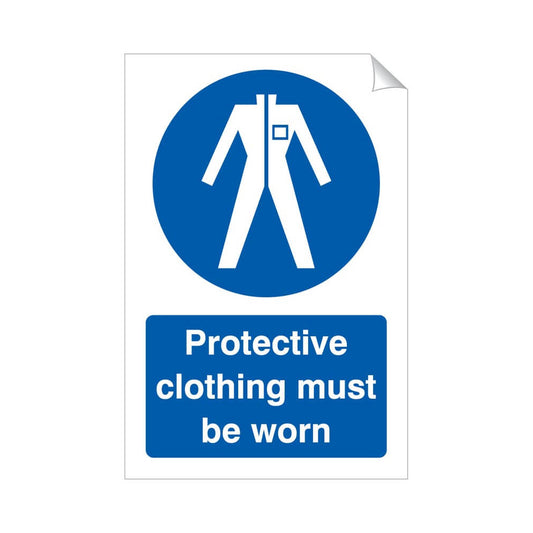 Protective Clothing Must Be Worn Sticker 240x360mm Vinyl Qty 1