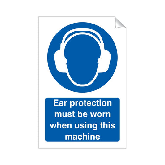 Ear Protection Must Be Worn Sticker 240x360mm Vinyl Qty 1